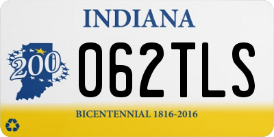 IN license plate 062TLS