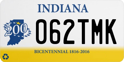 IN license plate 062TMK