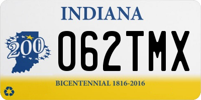 IN license plate 062TMX
