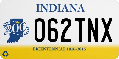 IN license plate 062TNX