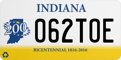 IN license plate 062TOE