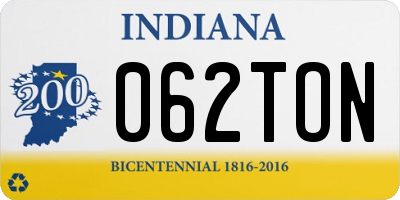 IN license plate 062TON