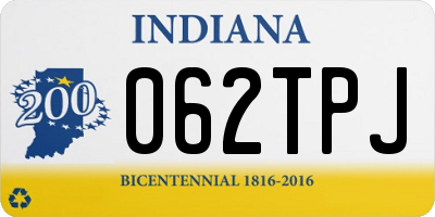 IN license plate 062TPJ