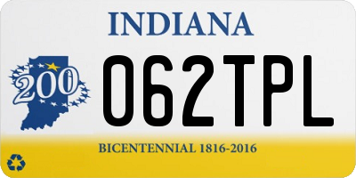 IN license plate 062TPL
