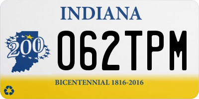 IN license plate 062TPM