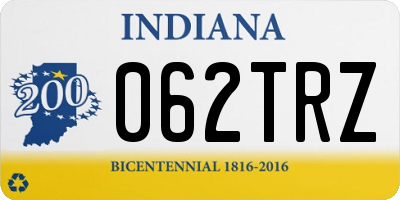 IN license plate 062TRZ