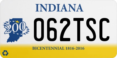IN license plate 062TSC