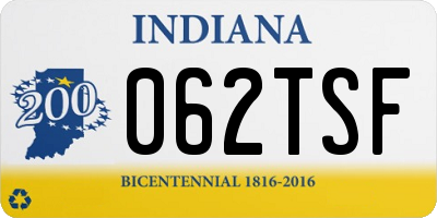 IN license plate 062TSF
