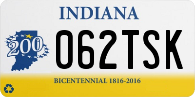 IN license plate 062TSK