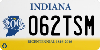 IN license plate 062TSM