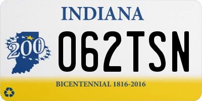 IN license plate 062TSN