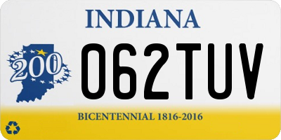 IN license plate 062TUV