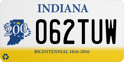 IN license plate 062TUW