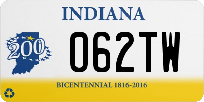 IN license plate 062TW