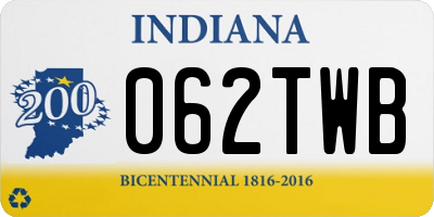 IN license plate 062TWB