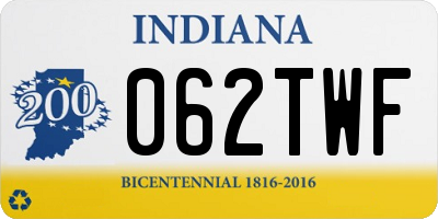 IN license plate 062TWF