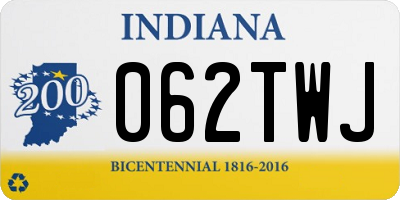 IN license plate 062TWJ