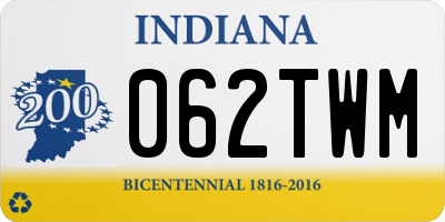 IN license plate 062TWM