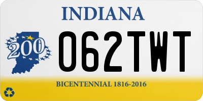 IN license plate 062TWT