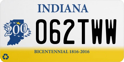 IN license plate 062TWW