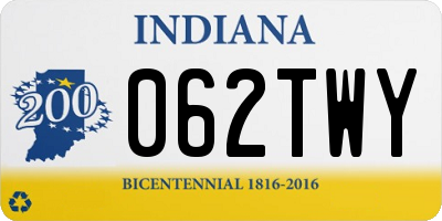 IN license plate 062TWY