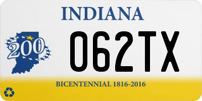 IN license plate 062TX