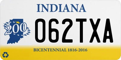 IN license plate 062TXA