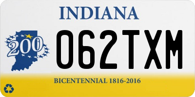 IN license plate 062TXM
