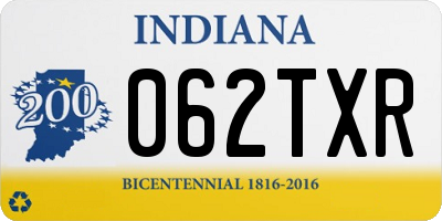 IN license plate 062TXR
