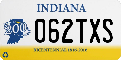 IN license plate 062TXS