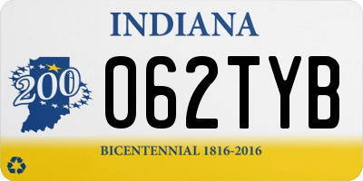 IN license plate 062TYB