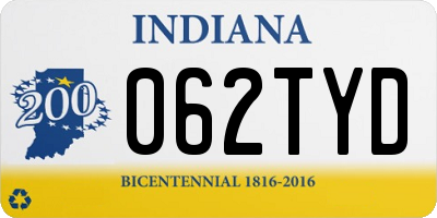 IN license plate 062TYD