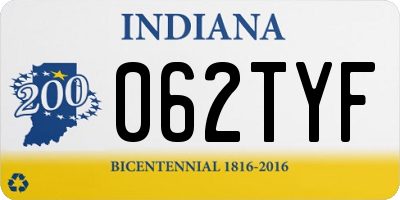 IN license plate 062TYF