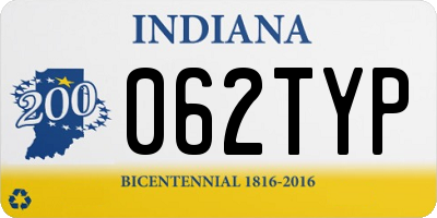 IN license plate 062TYP