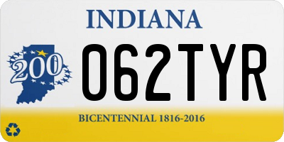 IN license plate 062TYR