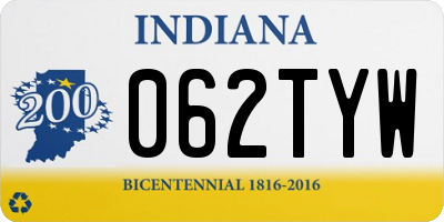 IN license plate 062TYW