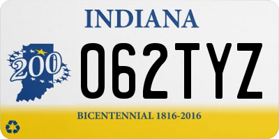IN license plate 062TYZ