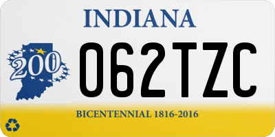 IN license plate 062TZC