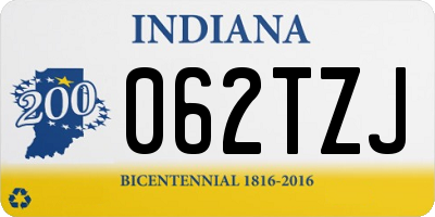 IN license plate 062TZJ