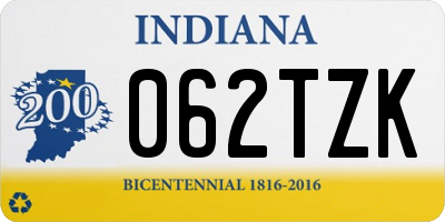 IN license plate 062TZK