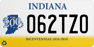 IN license plate 062TZO