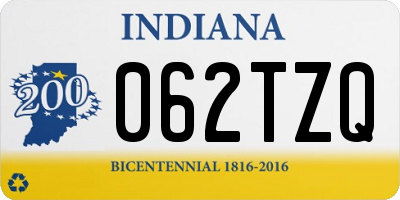 IN license plate 062TZQ