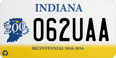 IN license plate 062UAA