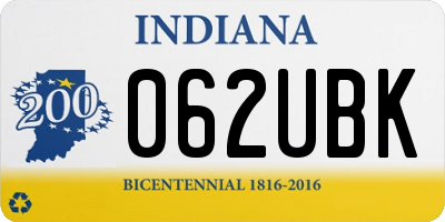IN license plate 062UBK