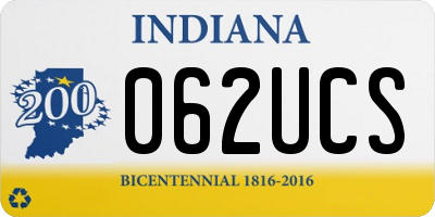 IN license plate 062UCS