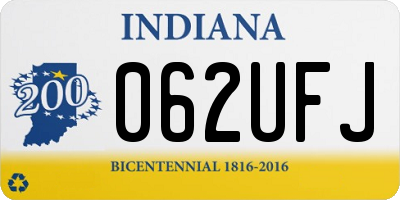 IN license plate 062UFJ