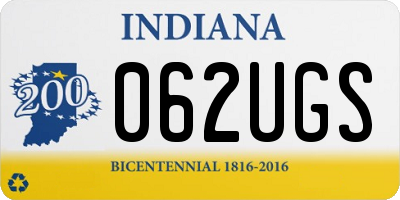 IN license plate 062UGS