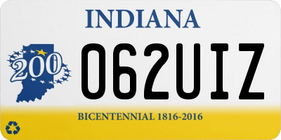 IN license plate 062UIZ