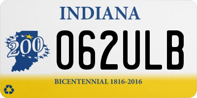 IN license plate 062ULB