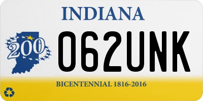 IN license plate 062UNK